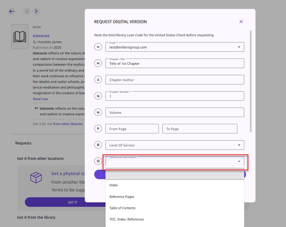 Rapido Digital Request Form Primo NDE Additional Information field
